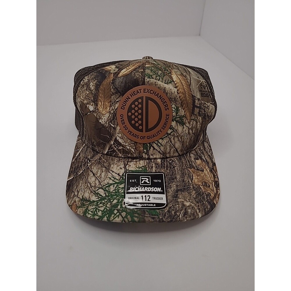Richardson Hat Leatherette Patch Realtree Camo Green Brown Trucker New